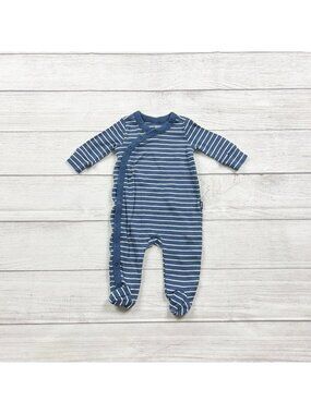 Baby Gap Blue White Striped Footed Sleeper Snap 0-3 Months